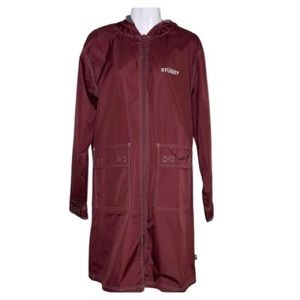 💪🏾Stussy Young Men's Burgundy Men’s Coat.